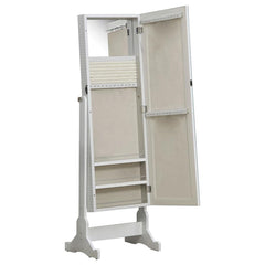 Zayas White Jewelry Cheval Mirror - furniture place usa