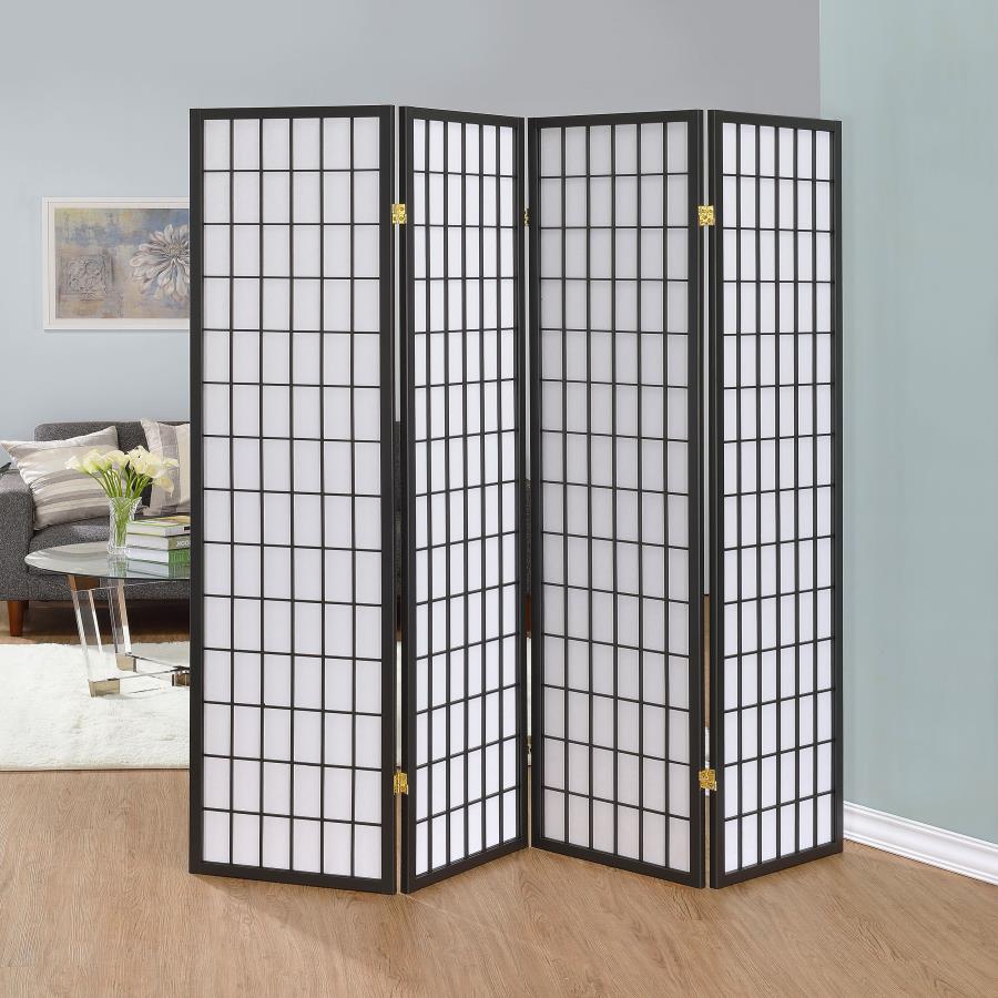 Roberto Grey 4 Panel Room Divider - furniture place usa