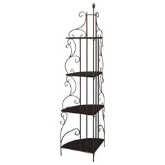 Poppy Brown Corner Bookcase - furniture place usa