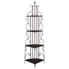 Poppy Brown Corner Bookcase - furniture place usa