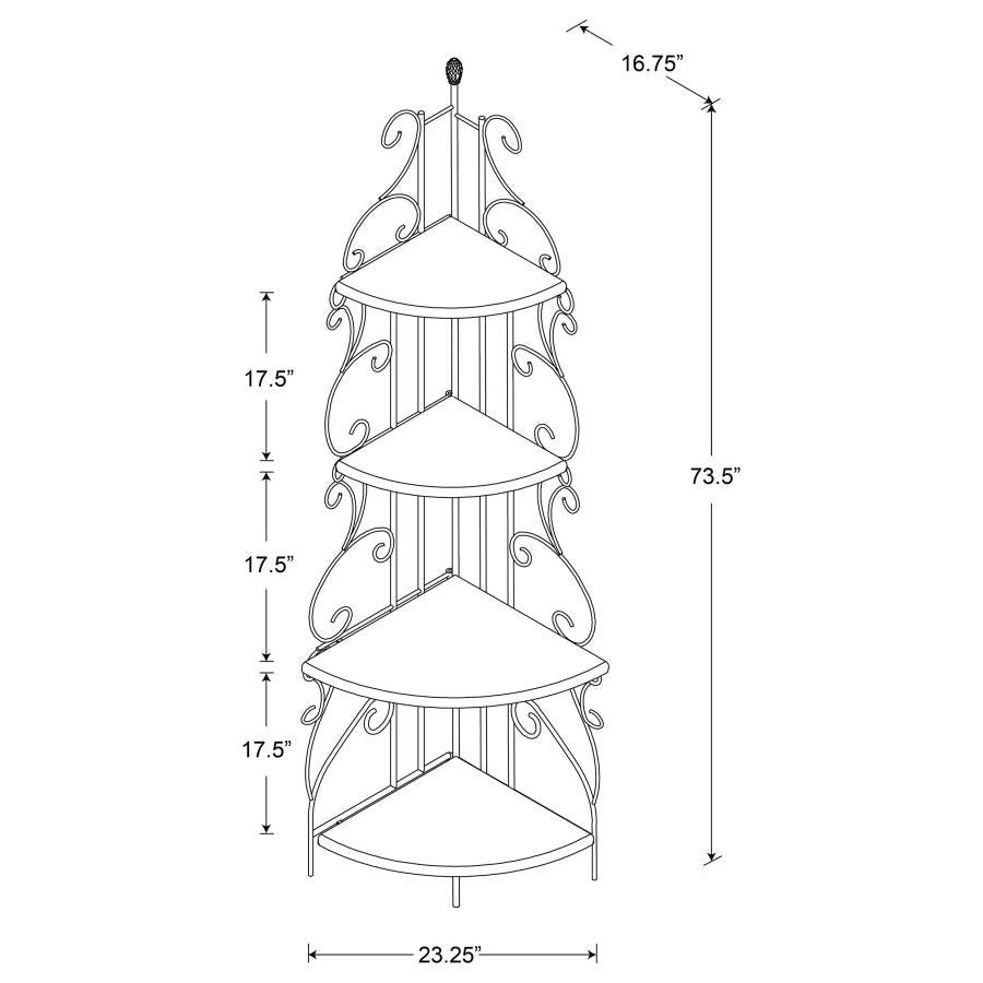 Poppy Brown Corner Bookcase - furniture place usa