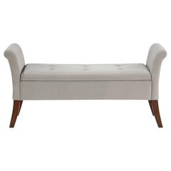 Farrah Beige Storage Bench - furniture place usa