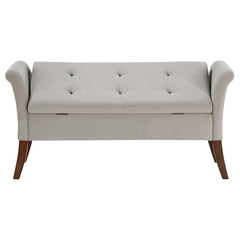 Farrah Beige Storage Bench - furniture place usa