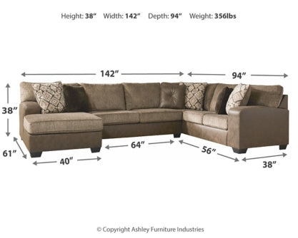 Abalone 3-Piece Sectional with Ottoman - PKG002370 - furniture place usa