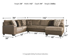 Abalone 3-Piece Sectional with Ottoman - PKG002371 - furniture place usa