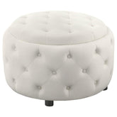 Angelina White Storage Ottoman - furniture place usa