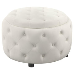 Angelina White Storage Ottoman - furniture place usa
