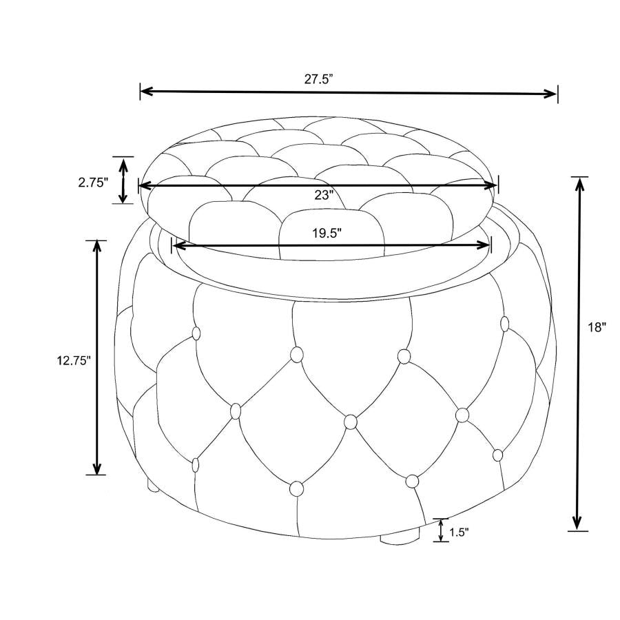 Angelina White Storage Ottoman - furniture place usa