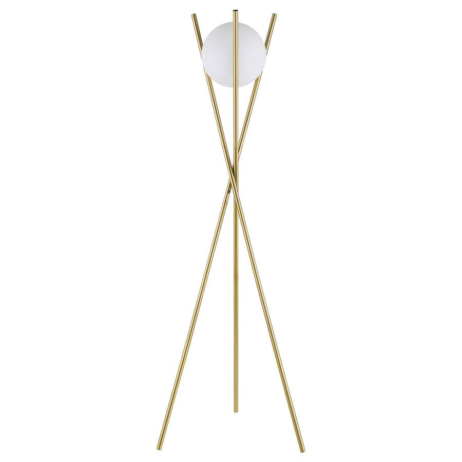 Yamileth Gold Floor Lamp - furniture place usa
