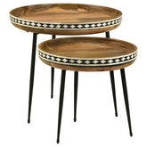Ollie Brown 2 Pc Nesting Table - furniture place usa