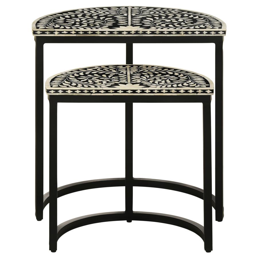 Zakiya Black 2 Pc Nesting Table - furniture place usa