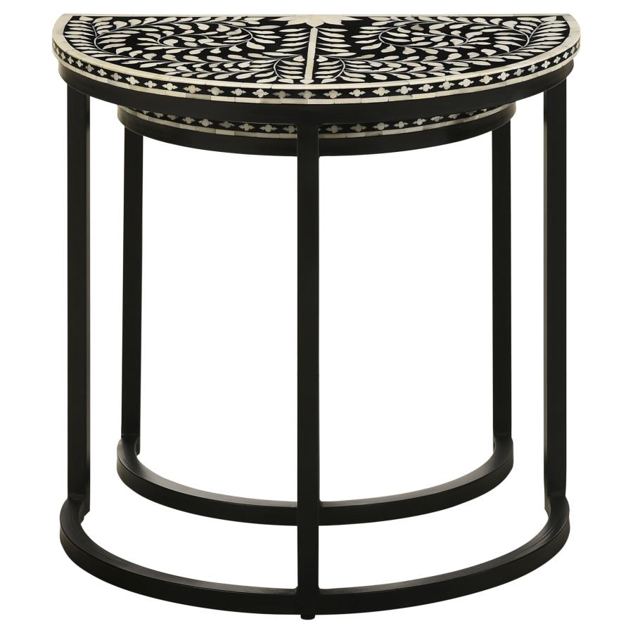 Zakiya Black 2 Pc Nesting Table - furniture place usa