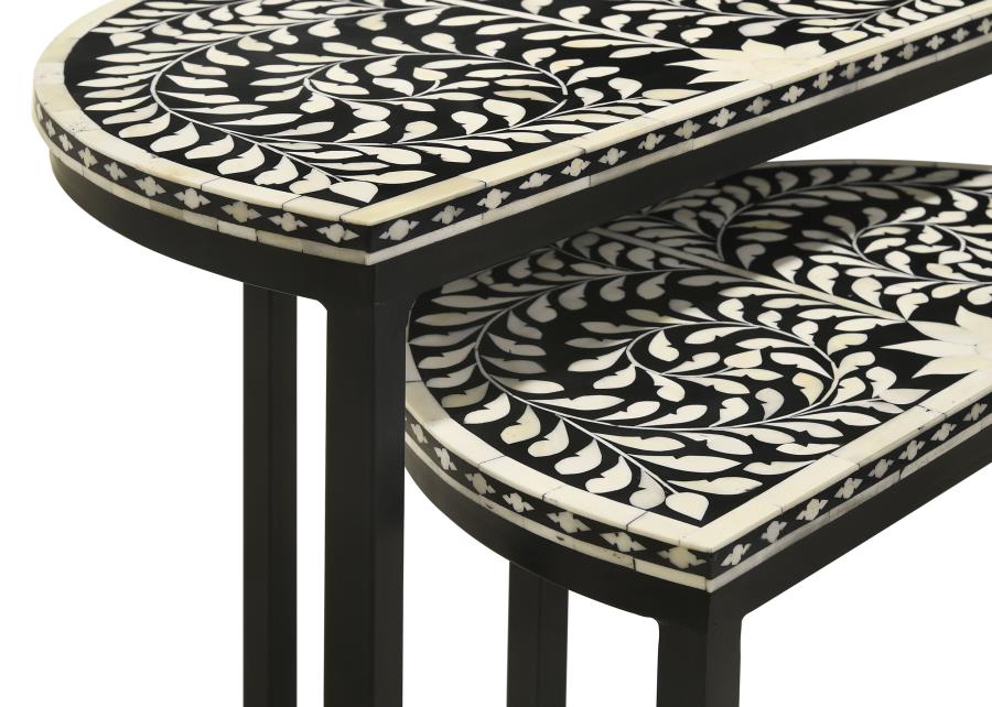 Zakiya Black 2 Pc Nesting Table - furniture place usa