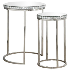 Addison Silver 2 Pc Nesting Table - furniture place usa
