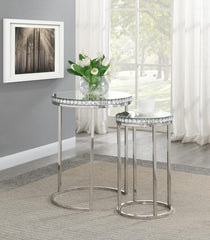 Addison Silver 2 Pc Nesting Table - furniture place usa