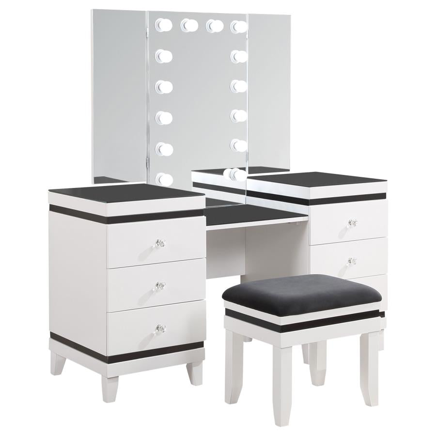 Talei Black Vanity Set - furniture place usa