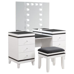 Talei Black Vanity Set - furniture place usa
