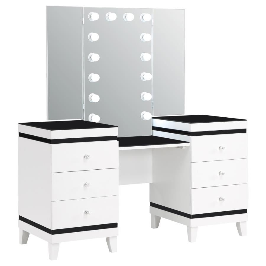 Talei Black Vanity Set - furniture place usa