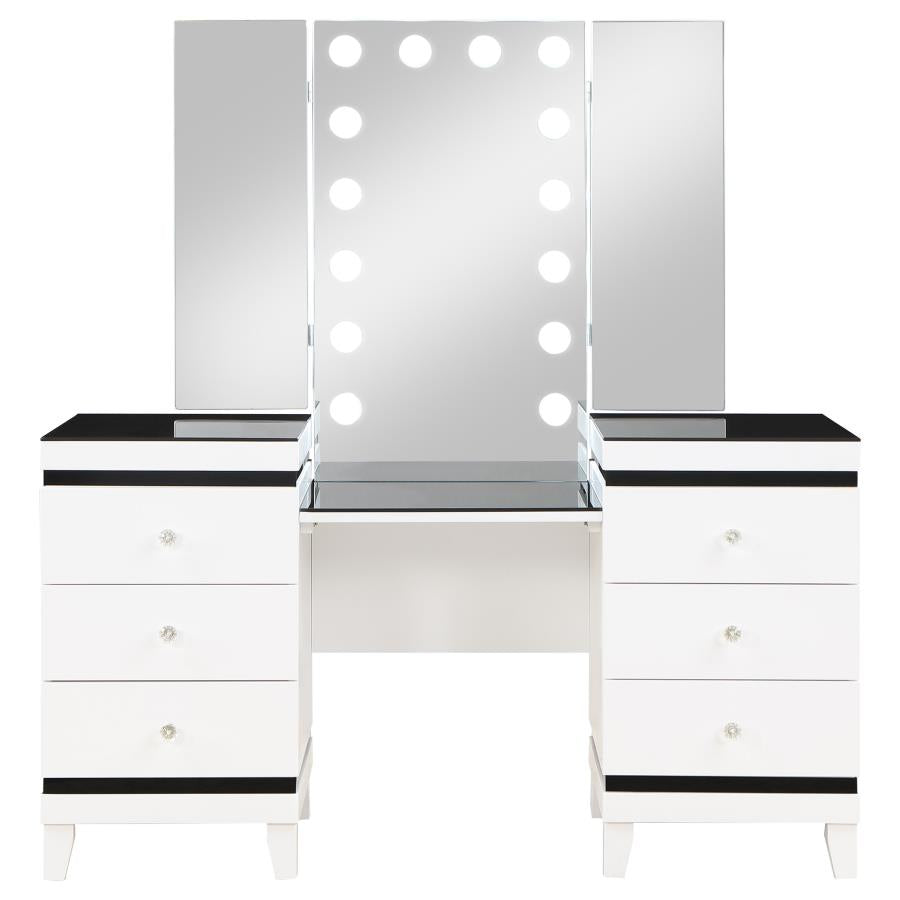 Talei Black Vanity Set - furniture place usa