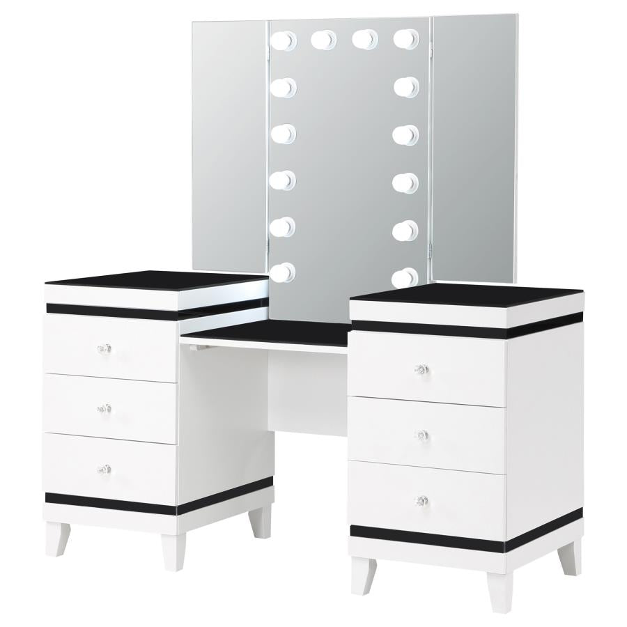 Talei Black Vanity Set - furniture place usa