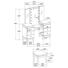 Talei Black Vanity Set - furniture place usa