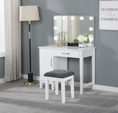 Elijah White Vanity Set - furniture place usa