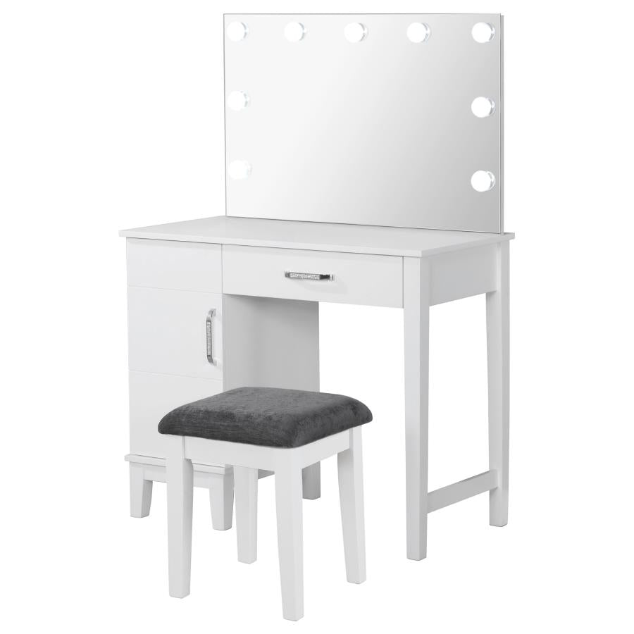 Elijah White Vanity Set - furniture place usa