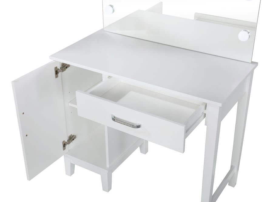 Elijah White Vanity Set - furniture place usa