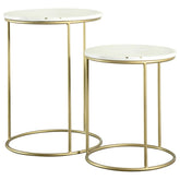 Vivienne Gold 2 Pc Nesting Table - furniture place usa