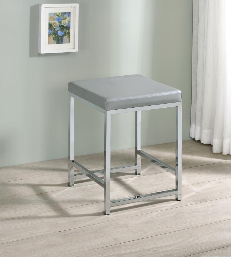Umbridge Grey Vanity Stool - furniture place usa
