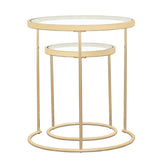 Maylin Gold 2 Pc Nesting Table - furniture place usa