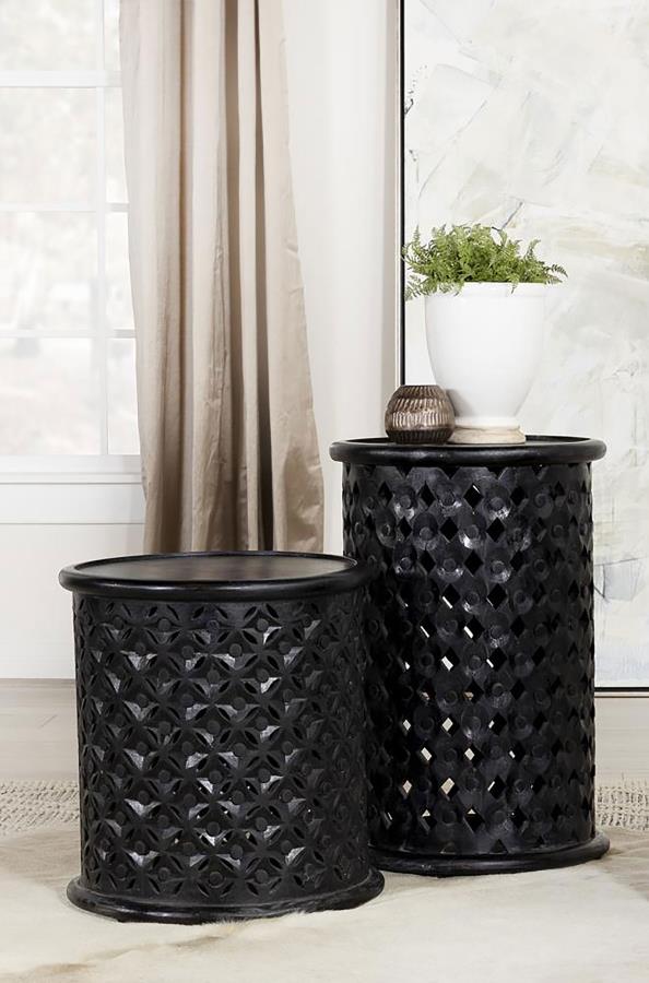 Krish Black Side Table - furniture place usa