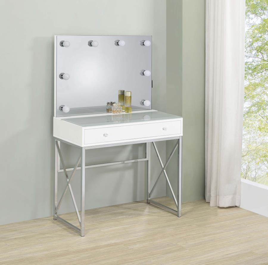 Eliza White Vanity Set - furniture place usa