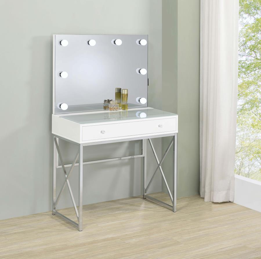 Eliza White Vanity Set - furniture place usa