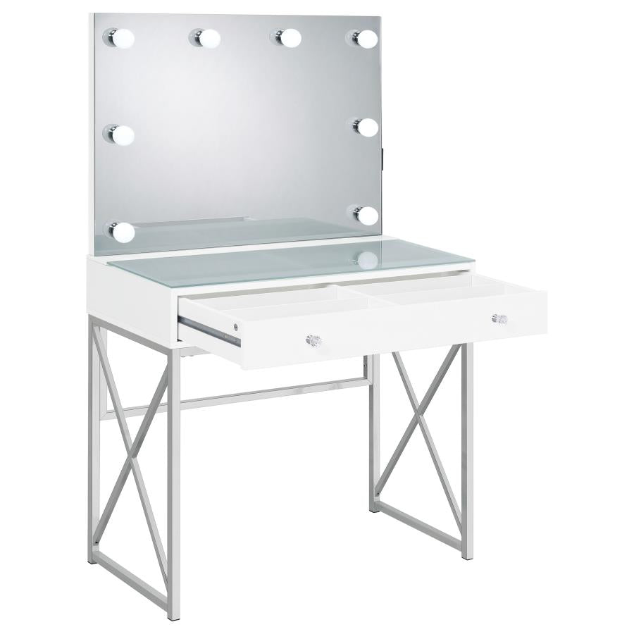 Eliza White Vanity Set - furniture place usa