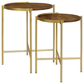 Malka Brown 2 Pc Nesting Table - furniture place usa