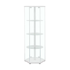 Zahavah White Curio Cabinet - furniture place usa