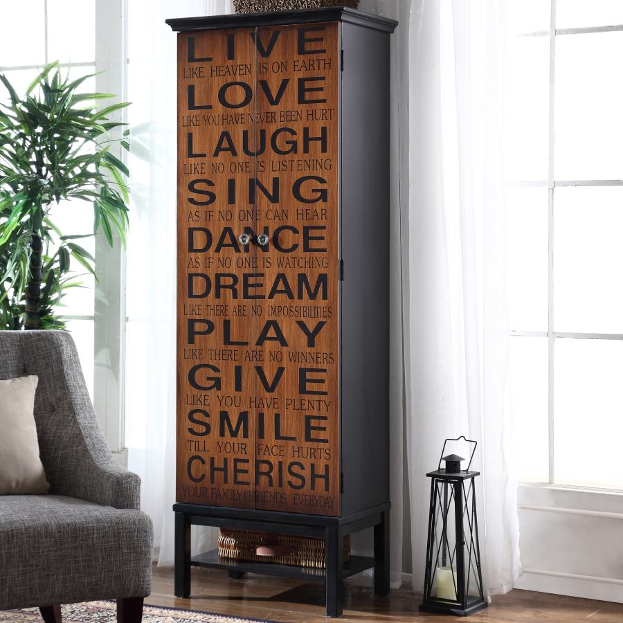 Lovegood Brown Tall Accent Cabinet - furniture place usa
