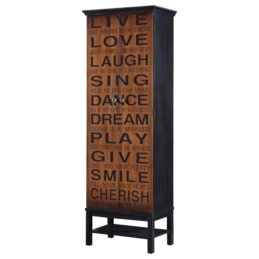 Lovegood Brown Tall Accent Cabinet - furniture place usa