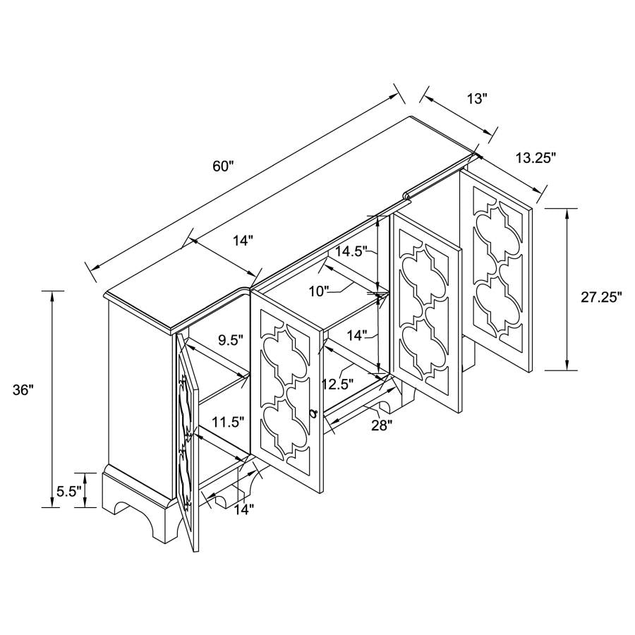 Erigeron Grey Accent Cabinet - furniture place usa