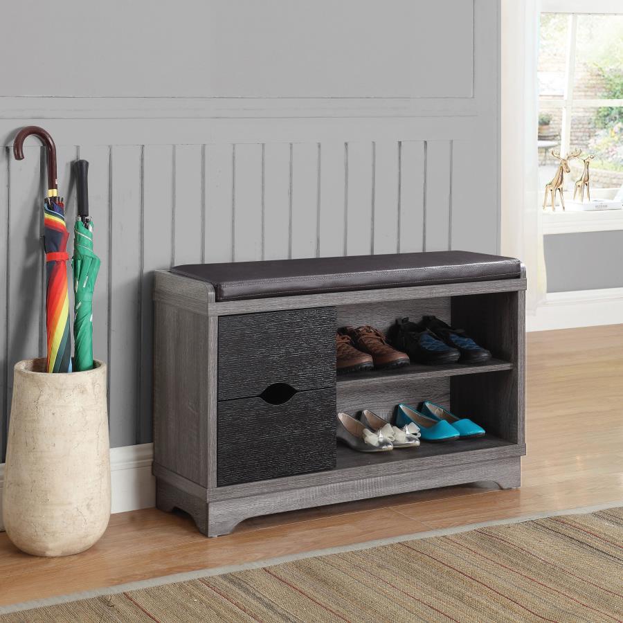 Aylin Grey Storage Bench - furniture place usa
