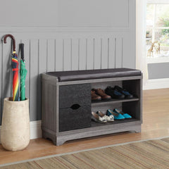 Aylin Grey Storage Bench - furniture place usa