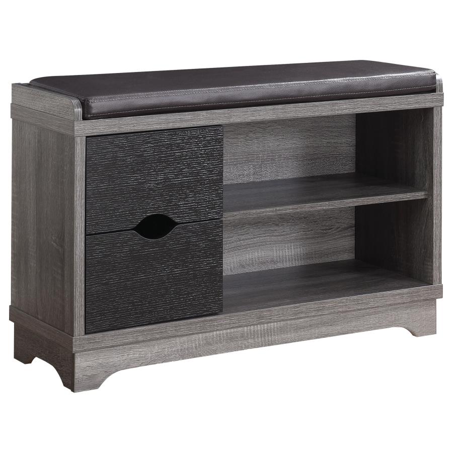 Aylin Grey Storage Bench - furniture place usa