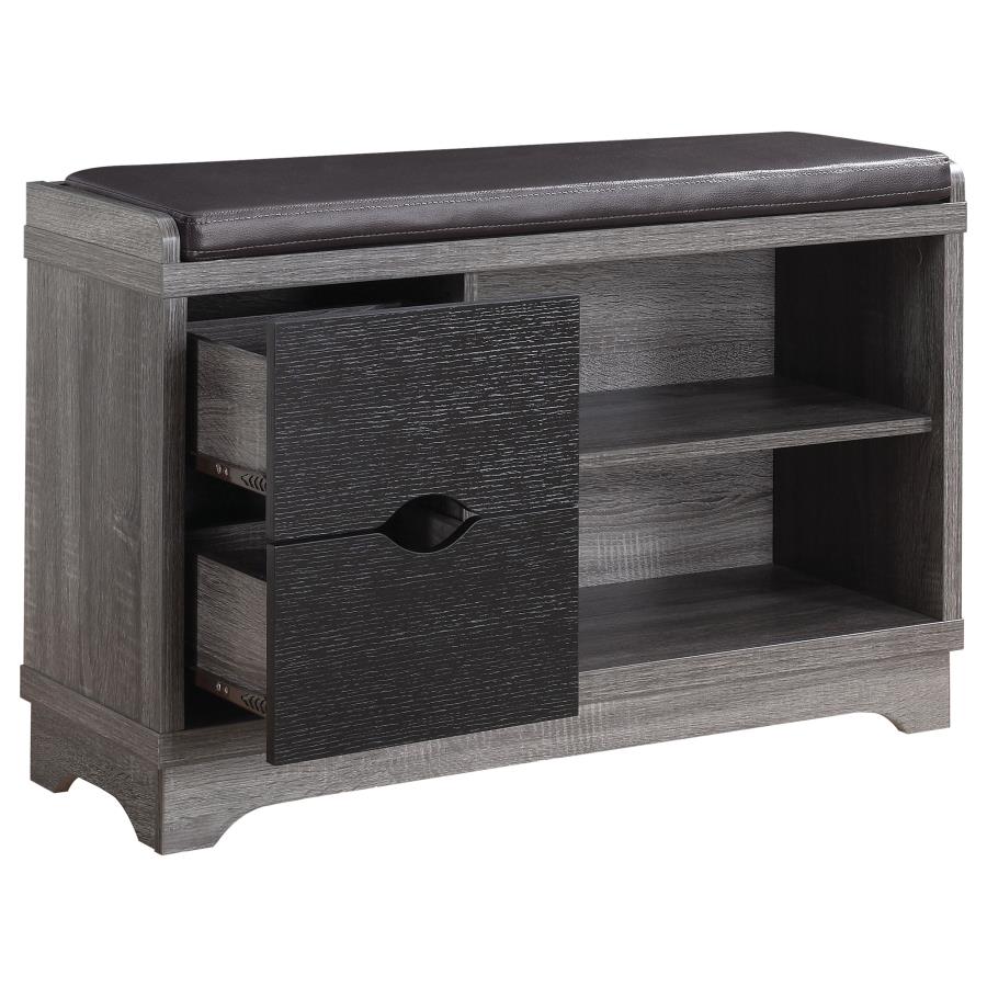 Aylin Grey Storage Bench - furniture place usa