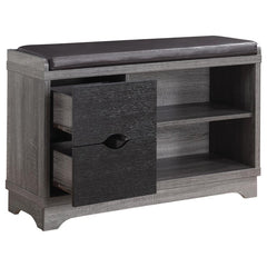 Aylin Grey Storage Bench - furniture place usa