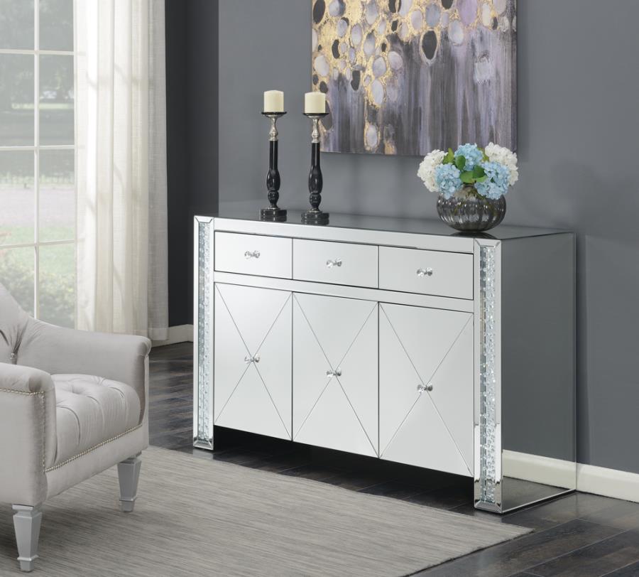 Maya Silver Accent Cabinet - furniture place usa