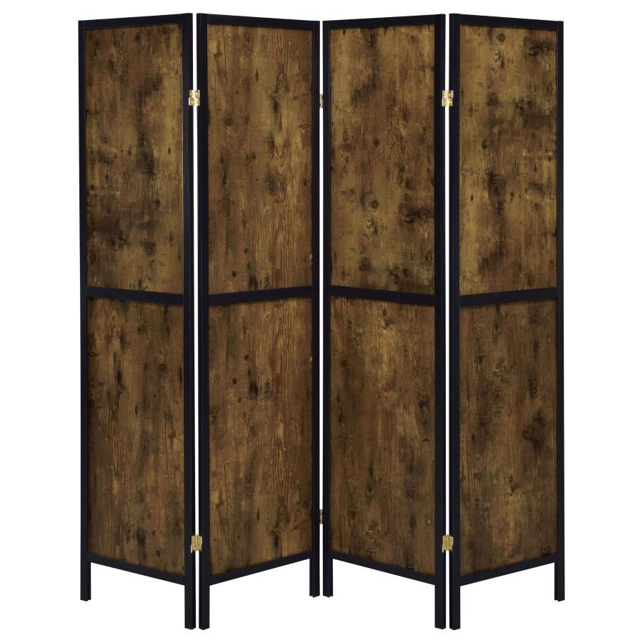 Deepika Brown 4 Panel Room Divider - furniture place usa
