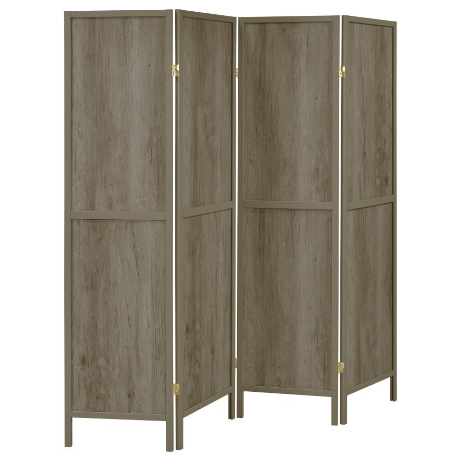 Deepika Grey 4 Panel Room Divider - furniture place usa
