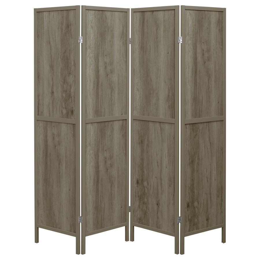 Deepika Grey 4 Panel Room Divider - furniture place usa
