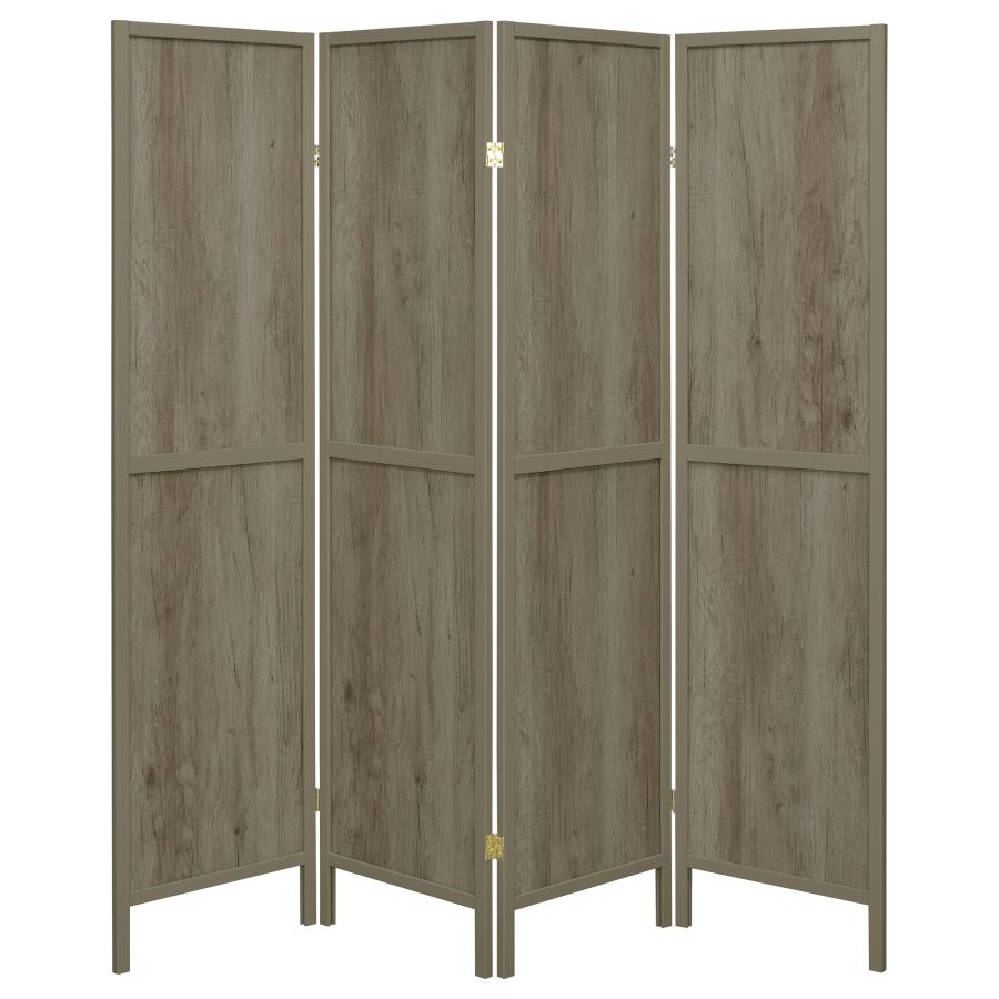 Deepika Grey 4 Panel Room Divider - furniture place usa